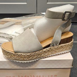 Soda Sandals Tropic Espadrilles - Dark Grey (Size 7)